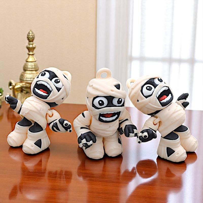 Kawaii Bandaged Mummy Action Figures Ornament Joint Movable Model Desktop Decoration Doll Key Chains Bag Pendant Halloween Gift