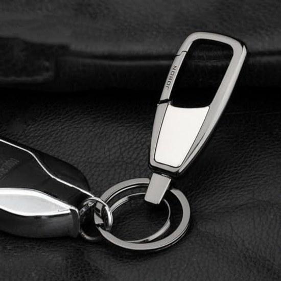 Rockyu Key Holder Mens Zinc Alloy Belt Hook Ring Simple Design Car Keys Stylish Smart Double Adult Men Gift Business