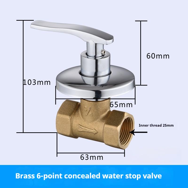 1Pcs Copper Bathtub Faucet Valve 1/2'' 3/4'' Bathroom Shower Cold Water Tap Valve Single Handle Concealed Angle Valve Accessory