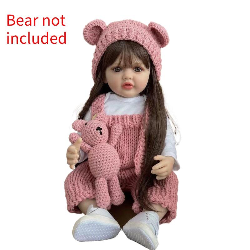 All-pink 55cm Full Silicone Baby Doll Soft And Flexible With Lifelike Features