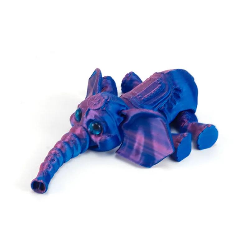 3D Printing Cute Elephant Cartoon Model Toy Mobile Limb Joint Children's Gift Toy Model Ornament Creative and Novel Decorate