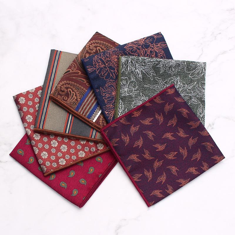 Rael Men'S British Retro Pattern Square Towel Suit Pocket Towel Wedding Business Suit Shirt Batch Handkerchief