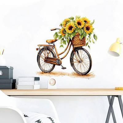 Sonnenblumenstrauß Wandaufkleber Badezimmer WC Dekor Wohnzimmer Schrank Kühlschrank Heimdekoration Aufkleber