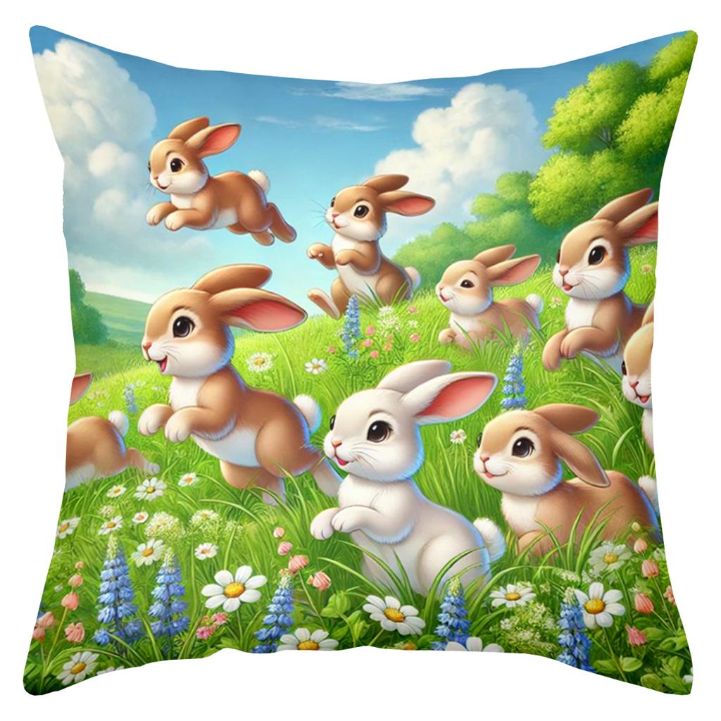 Colorful Bunny And Farm Scenes Printed Decorative Throw Pillows Polyester pillowcase,sofa  cushion cov Headboard Pillow