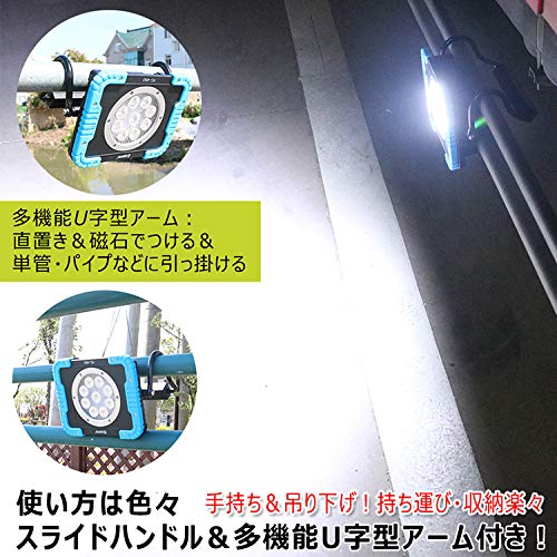 GOODGOODS LED Floodlight, Rechargeable Work Light, 45W, IP65 Waterproof, Smartphone Charging, Daylight White, Ultra Bright, Portable, Outdoor Lighting