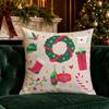 Christmas Cute Cartoon Pillow Covers Pattern Cushion Cover Suitable for Sofa Bedroom Car Pillow Cover