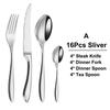 6/16/20/24Pcs Sliver Tableware Stainless Steel 304 Cutlery Set Western Knife Fork Spoon Mirror Dinner Set  Elegant Flatware