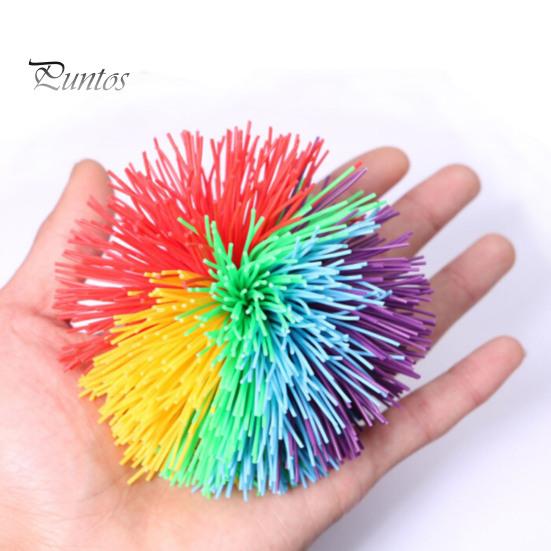 1/2/10/15Pcs Silicone Monkey Stringy Ball Anxiety Relief Colorful Sensory Ball Portable Travel Rainbow Fidget Ball Bouncy Pom Stress Ball Party
