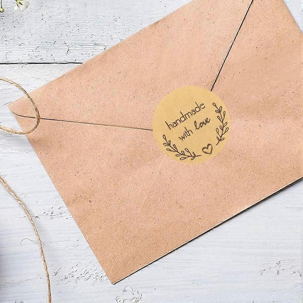 500 Pcs Handmade with Love Stickers, 25mm/1 Inch Self-Adhesive Handmade Baking Sticker Gift Tags for Valentine's Day