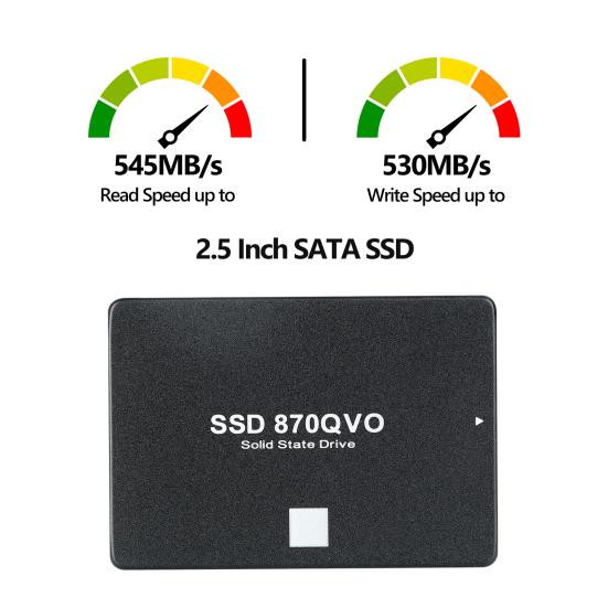 870 QVO SATA III 2.5-inch SSD R/W Speed Up To 545MB/s 530MB/s 1/2/4TB Internal Solid State Drive Compatible with PC Computer Desktop Laptop