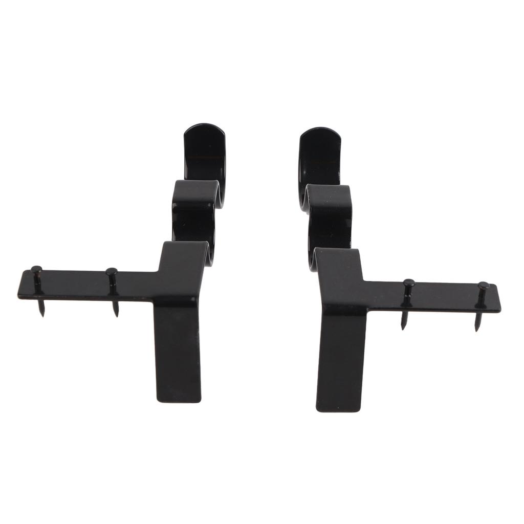 2Pcs Double Curtain Rod Bracket Steel 20lb Load Bearing Easy Assembly Curtain Rod Hooks for Home