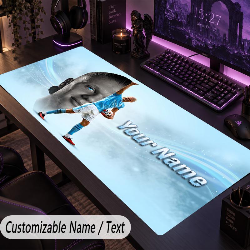 Large Mouse PadErling Haaland Custom Name Text Personalized Desk Mat Non Slip Gaming Pad