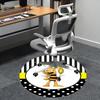 Bee Themed Chair Mat  Round Carpet for Home Decor, Office Use, and Gifts0392b