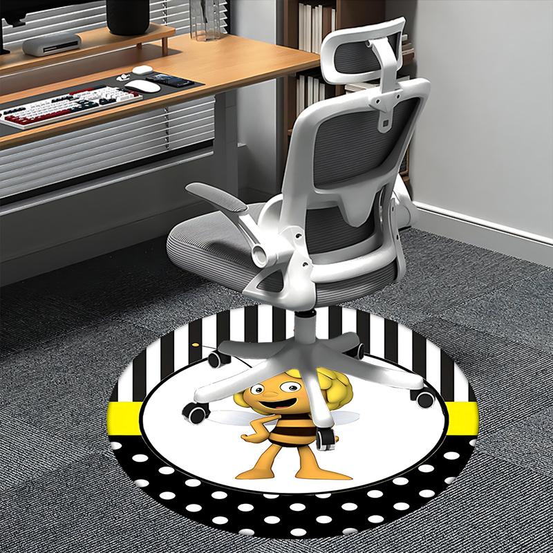 

Bee-Themed Chair Mat - Round Carpet for Home Decor 80cm