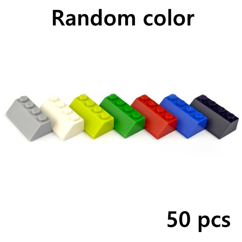 50 Stück Schräge 45° 2x4 DIY Schräge Bausteine Dicke Figuren Ziegel Schräge Größe Kompatibel Mit 3037 Pädagogisches Kreatives Spielzeug