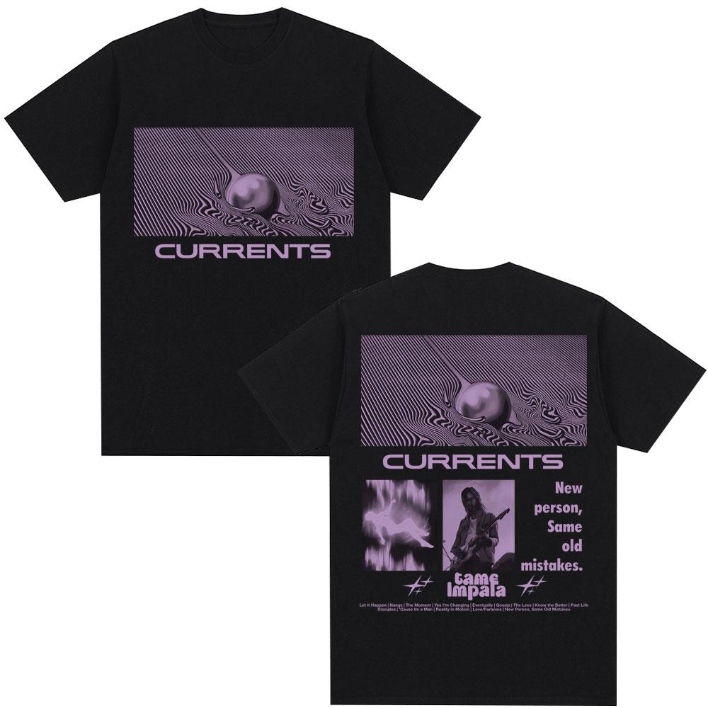 

Футболки з зображенням гурту Tame Impala з альбому Currents для чоловіків та жінок, Харадзюку, вінтажні, хіп-хоп, повсякденні, оверсайз, бавовняні, хіпстерські 3XL
