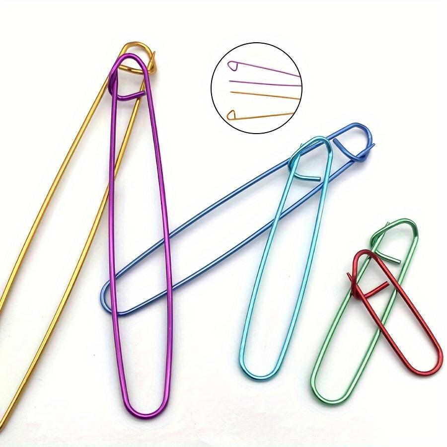 6-Piece Set of Mixed Color Super Large Safety Pins for Knitting & Crochet Notions - DIY Handmade Yarn Markers, Stitch Holders for Knitting Tool
