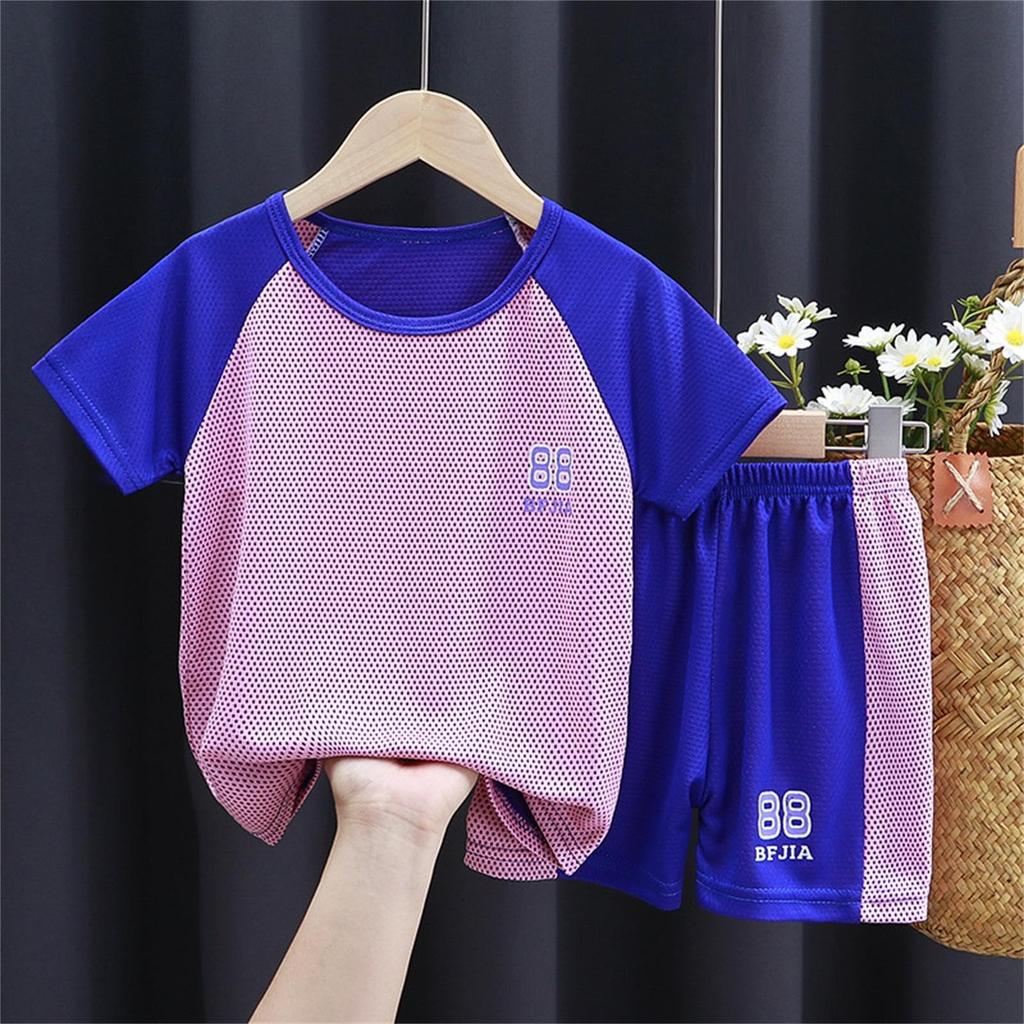 2 Adet Bebek Çocuk Erkek Kız Pijama Üst Şort Kıyafet Seti