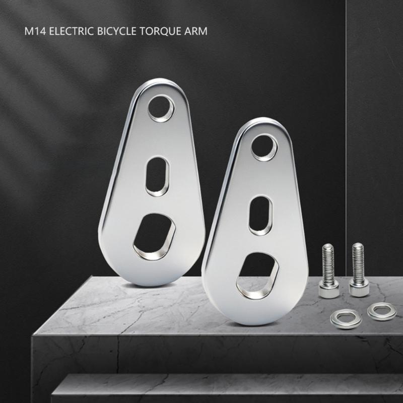Mountain Bike Motor Arm Plate Set, Steel Conversion Plates with Mounting Hardware and Size Reference for Electric Bike Replacement