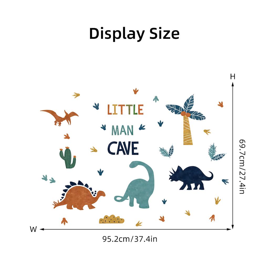 Cartoon Animal Cute Dinosaur Wall Stickers Removable for Kids Room Decoration Background Living Room Baby Nursery Wall Decals