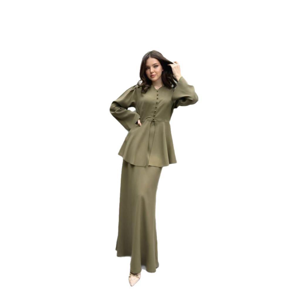 Women's 2026 Autumn Two-Piece Set: Elegant Solid Cardigan & Socialite Dress