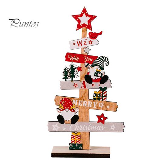 Charming Xmas Tabletop Ornaments Christmas Tree Ornament, Wooden Letter Sign Decorative Small Festive Accents for Office Compact Stable Party Supplies