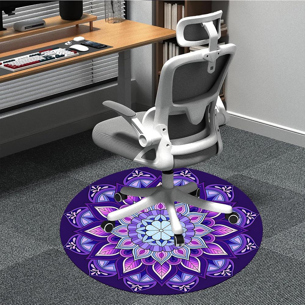 

1pc Mandala Pattern, Purple Decor Chair Carpet for Office Non-Slip, Rug for Office, Room, Good Gift for Family or Friends, yy251226210 80cm by 80cm