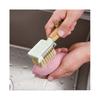 Vegetable Brush with Grater, Wooden Handle, Potato Brush with Peeler