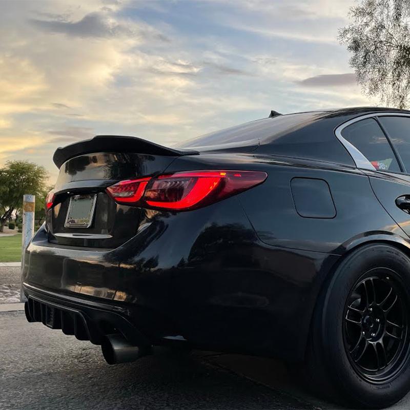 Rear Spoiler Wing Boot Lip Tail Deflector Splitter Diffuser For Infiniti Q50 2014-2021 PSM Style Exterior Tuning Accessories