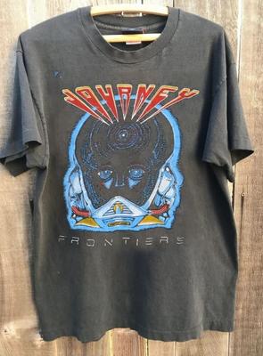 1983 Journey Frontiers Vintage Koszulka Unisex z Trasy Koncertowej lat 90. Węglowa Unisex T-Shirt WA0583