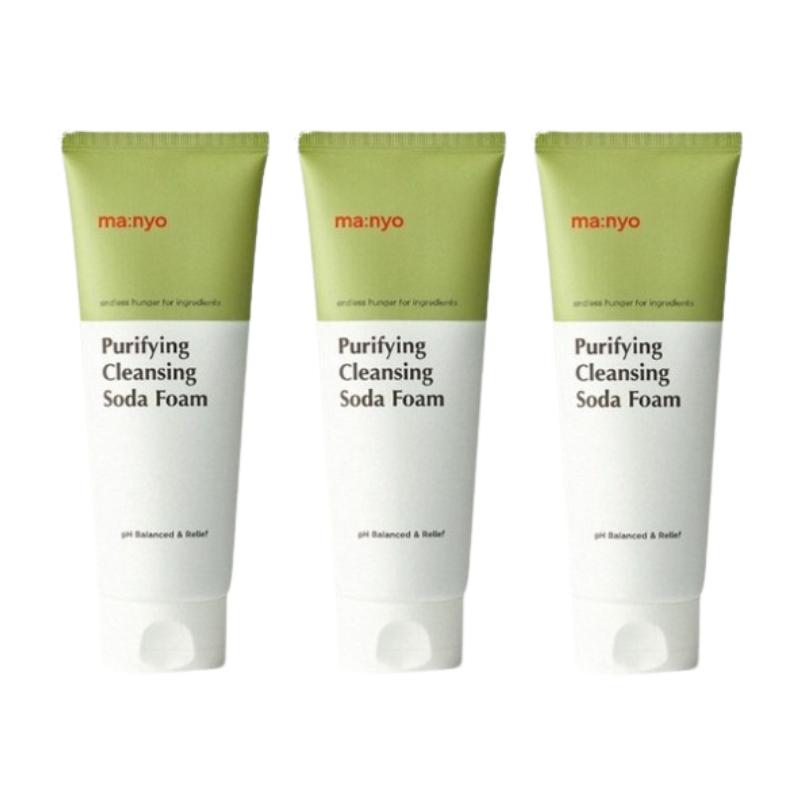 ma:nyo Purifying Cleansing Soda Foam 150ml | Korean Mild pH-Balanced Facial Cleanser with Baking Soda, Aloe & Green Vital Complex