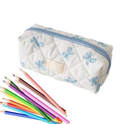 Bleistifttasche Niedlich Große Kapazität Schleifenmuster Stifttasche Kosmetik-Organizer Tragbares Etui Kulturbeutel Make-up-Tasche für Studenten