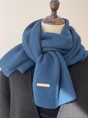 Knitted Double-sided Scarf, Warm And Stylish For Winter, Versatile For Couples.