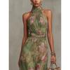 2026 new summer European and American women's clothing neck mesh sleeveless sexy elegant dress long dress