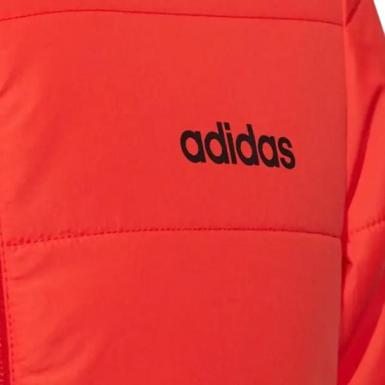 Adidas Neo Classic Three Stripes Hooded Cotton Jacket Men Jacket Black Red GP4927