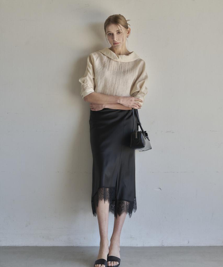 Eima Satin Lace Skirt_3Color