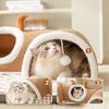 2in1 Cat Tunnel Toy Cartoon Pet Hideaway Tunnel Cat Mat Pet Nest  Play and Sleep