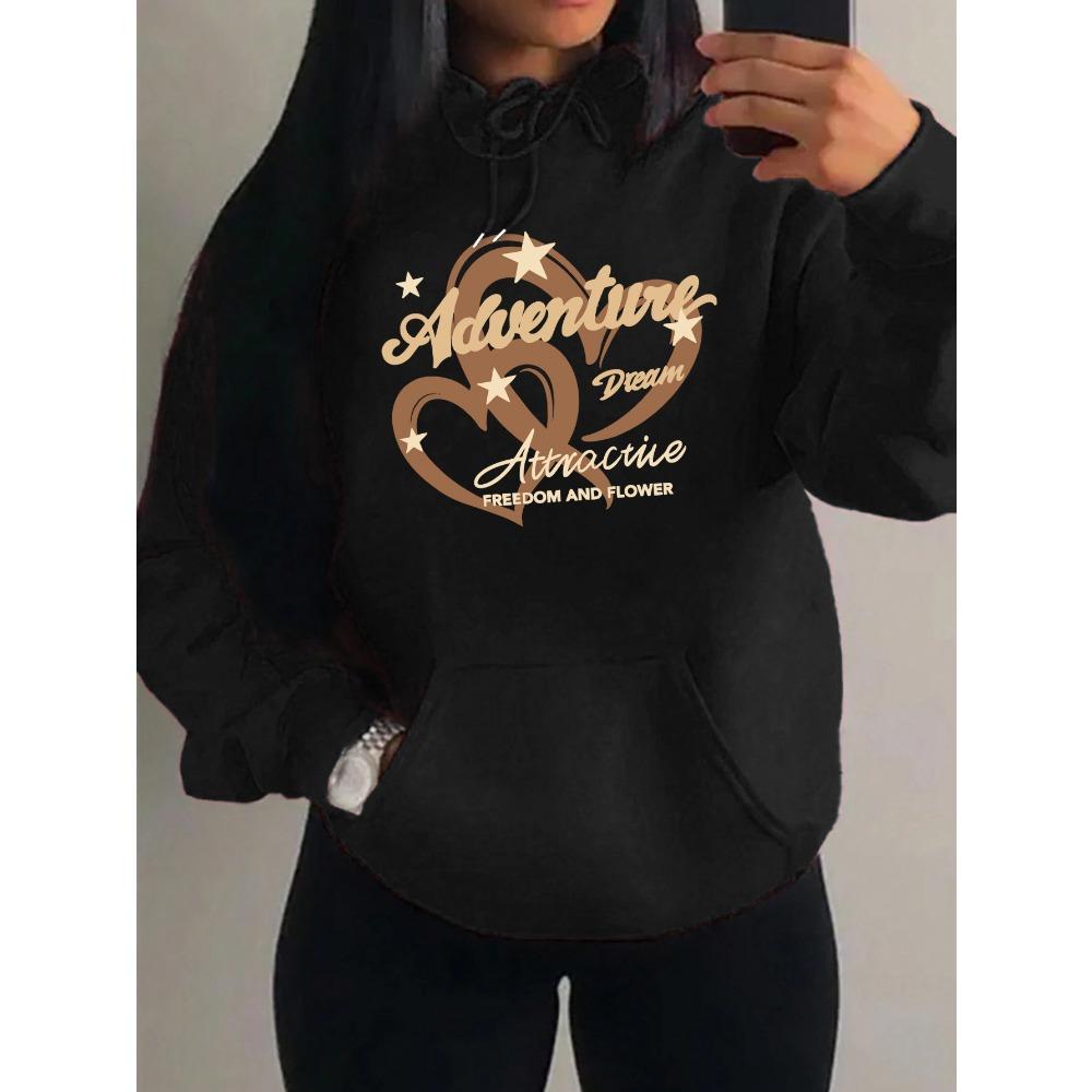 Adventure Dream Attractive Freedom Love Print Women Hoody Harajuku Loose Sportswears Fashion Hoodies Autumn Clothes