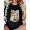 Women Loose T Shirt Black Tarot Cards Reader Era Print Casual Everyday Wear