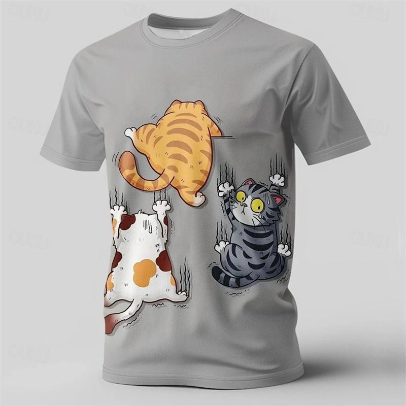 Funny Animal Print T-shirt For Men Cool Camel Funny Cow Chicken Graphic Short Sleeve T Shirts Personality Outdoor Loose Tees