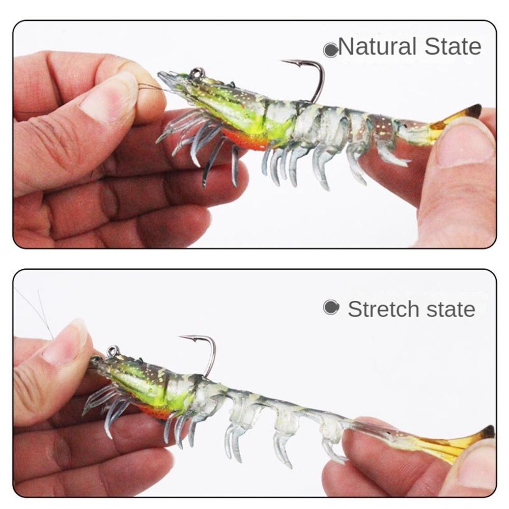 Artificial Luminous Shrimp Lure Soft Silicone Bait 1Pc 9cm 12g with Overweight Ultra-sharp Hook TPE Material Fish Accessories
