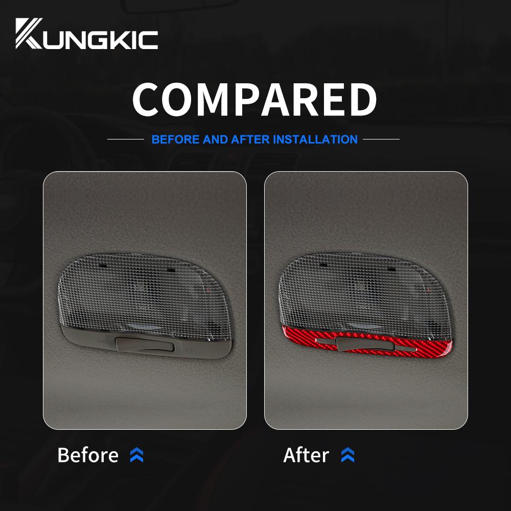 Real Soft Carbon Fiber Sticker For Subaru Impreza 2009 2010 2011 Rear Overhead Console Reading Light Car Interior Accessories