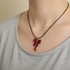Cool Bowknot Pendant Necklace Sweet Clavicle Chain Creative Leather Rope Necklace  Y2K Party