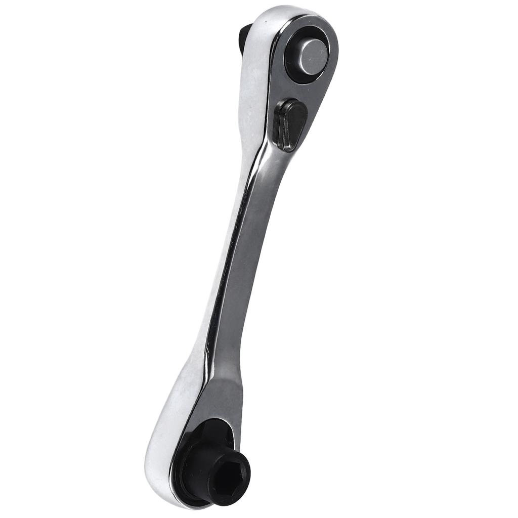 1 4 Inch Mini Double Headed Ratchet Wrench High Strength Metal 72 Tooth Drive Socket and Screwdriver Bit