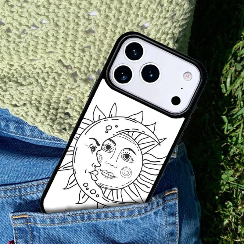 Lustige Sonne Mond Handyhülle Hülle Kompatibel mit für IPhone 17air 16e 15 14 13 12 11Pro Max 17 Air
