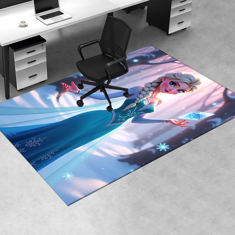 3D Printed Elsa,Frozen,Snowflake Anti-Slip Rug - Machine Washable Office Rug for Living Room, Bedroom, Office - Multiple Sizes