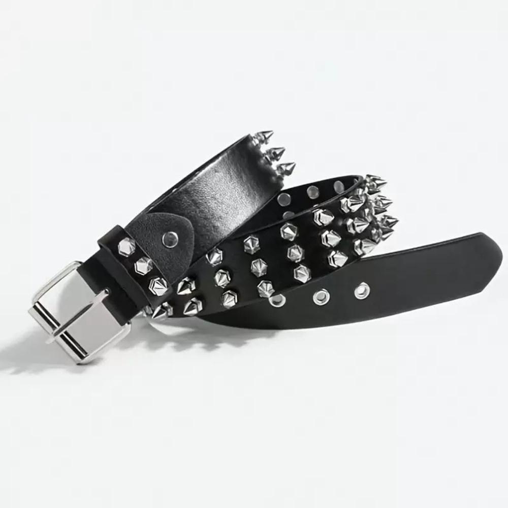 Goth Style Punk Belt Retro Needle Buckle Belt Fashion Rivet Belt  for Men and Women
