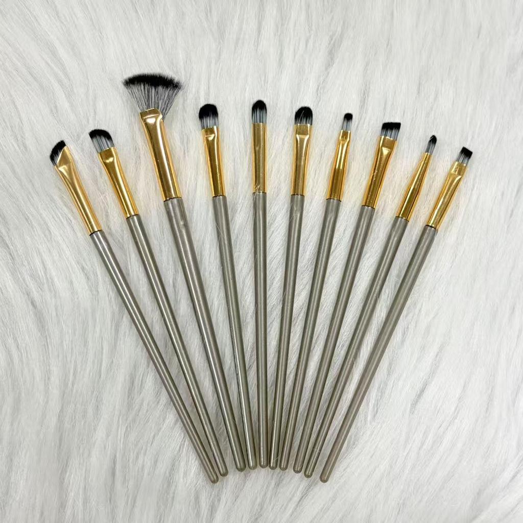 13-Piece Gilded Makeup Brush Set: Soft Hair Eye & Eyeshadow Brushes