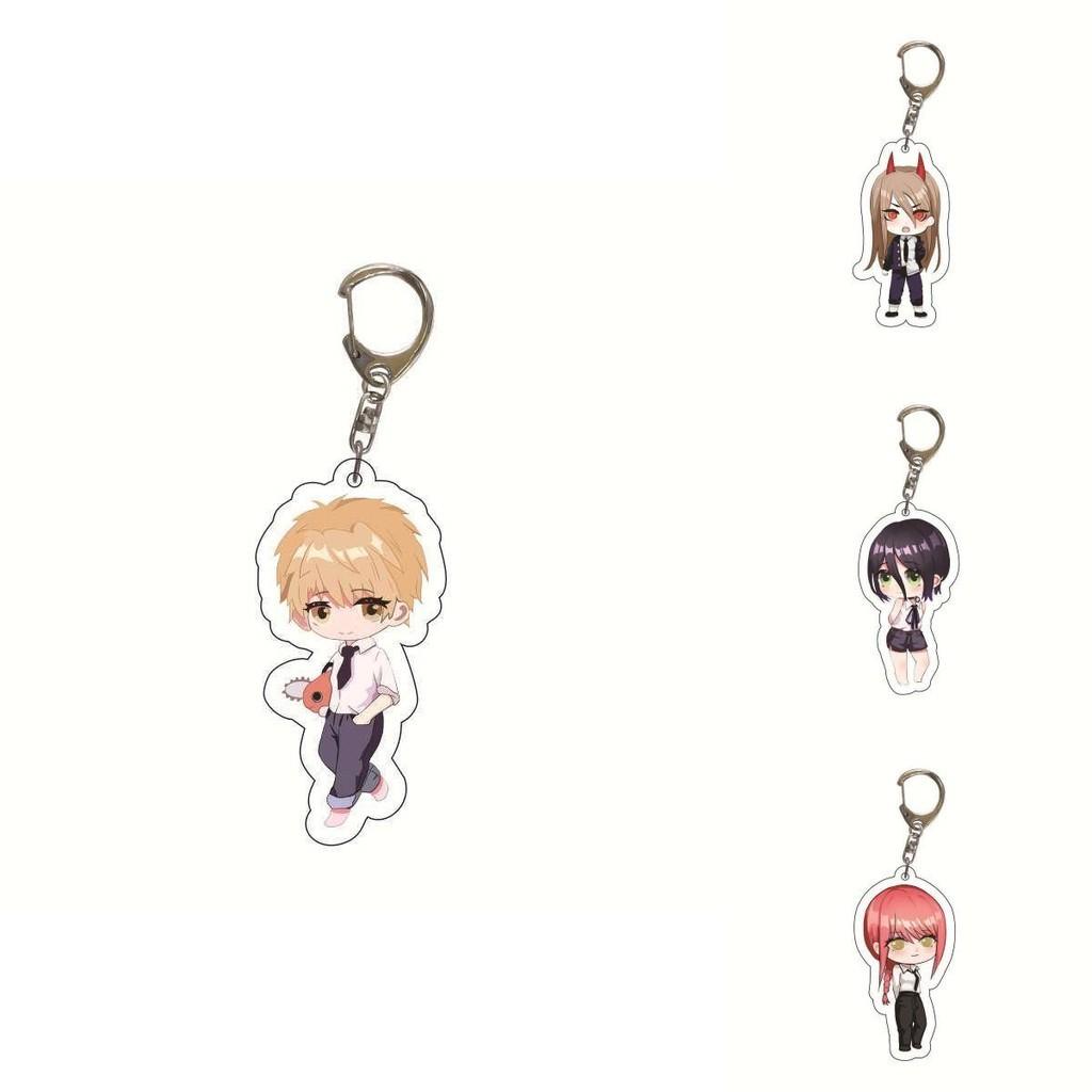 Chainsaw Man Acrylic Keychain Double Sided Printing Cartoon Character Bag Pendant