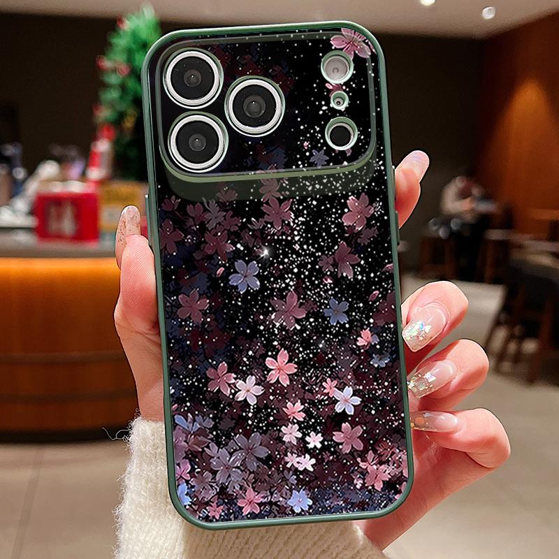 Magnetic For Magsafe Case For iPhone 17 Pro Max Starry Sky Cherry Blossom Pattern Skin Feeling Cover For iPhone 16 15 14 13 Pro Max